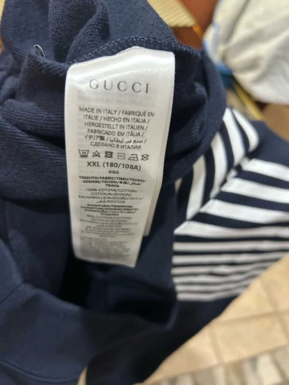 Men's Gucci logo print 100% cotton sweatshirt size XXL made in Italy